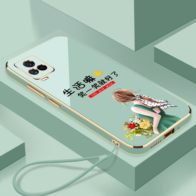 IQOO7手机壳笑一笑电镀直边