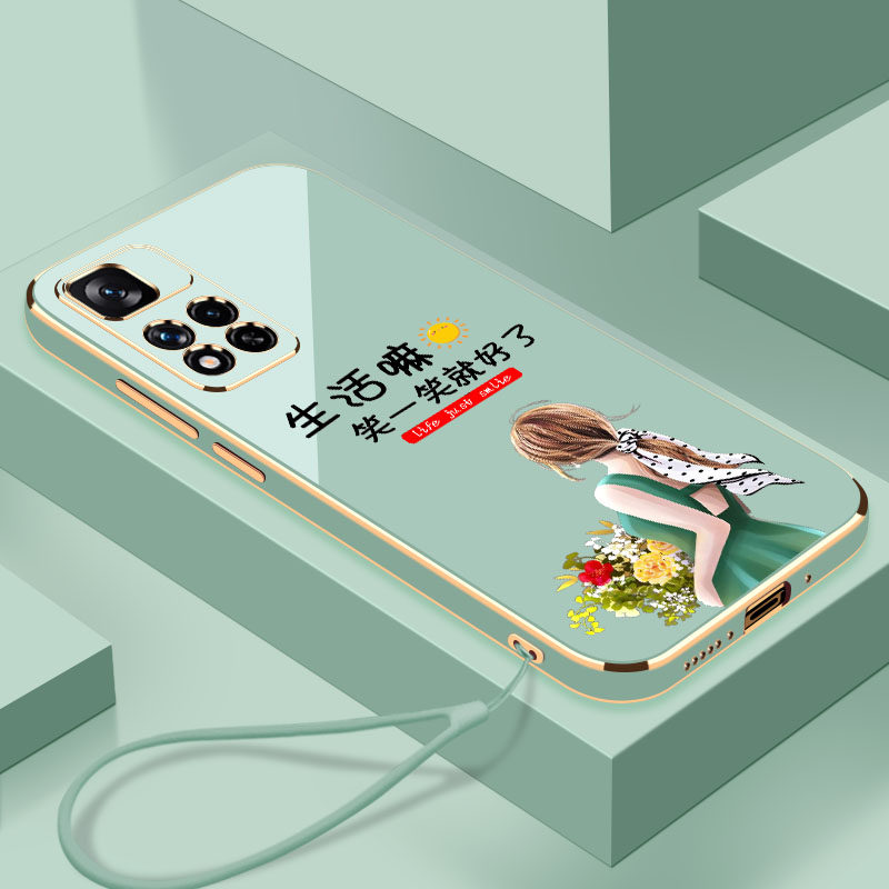 电镀笑一笑红米Note11手机壳全包镜头4G硅胶防摔小米时尚潮流Note11Pro个性创意11Pro+软壳5G男女款保护套