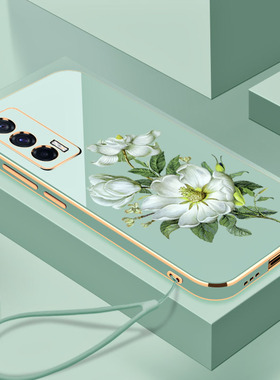电镀茉莉花IQOONEO5手机壳全包镜头VIVO硅胶防摔Neo5s个性简约iQooNeo5SE时尚创意NEO5活力版软壳保护套