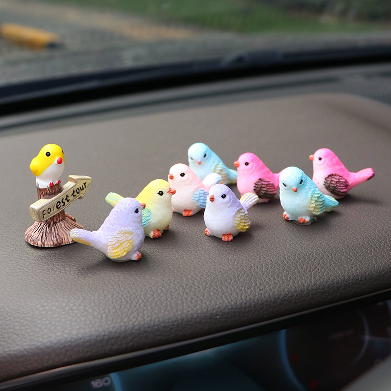 汽车小鸟仿真迷你摆件装饰品