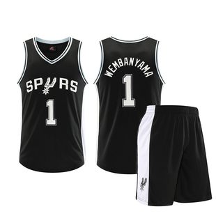 马刺队文班亚马篮球服套装儿童亲子速干运动训练队服男女透气定制