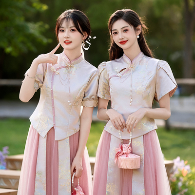 中式伴娘服女2025新款夏季