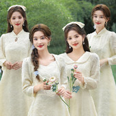 伴娘服2026新款 平时可穿姐妹团礼服小个子高级感复古伴娘裙女 大码