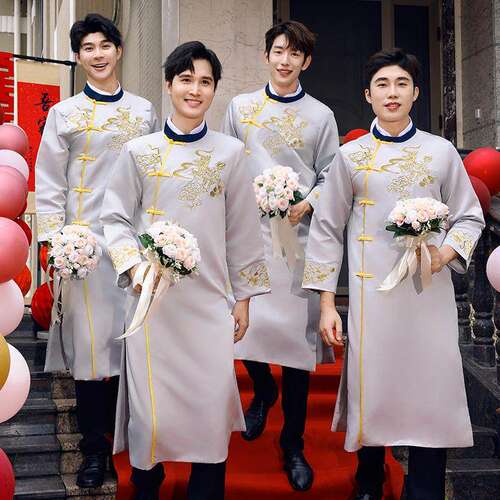 中式兄弟团抢亲礼服兄弟装结婚