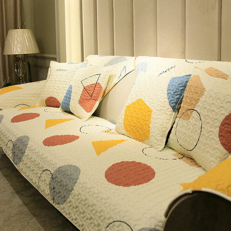 北欧全棉沙发垫简约现代布艺四季通用真皮防滑沙发套罩巾盖布定制