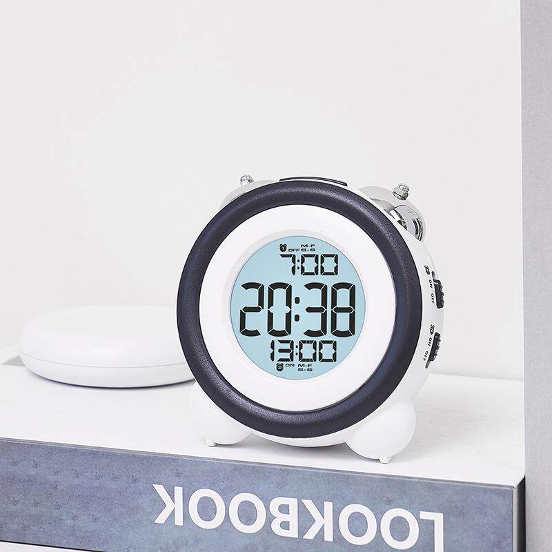 懒人闹钟大铃声闹钟床头台钟多功能时钟震动电子钟跨境新品GH110