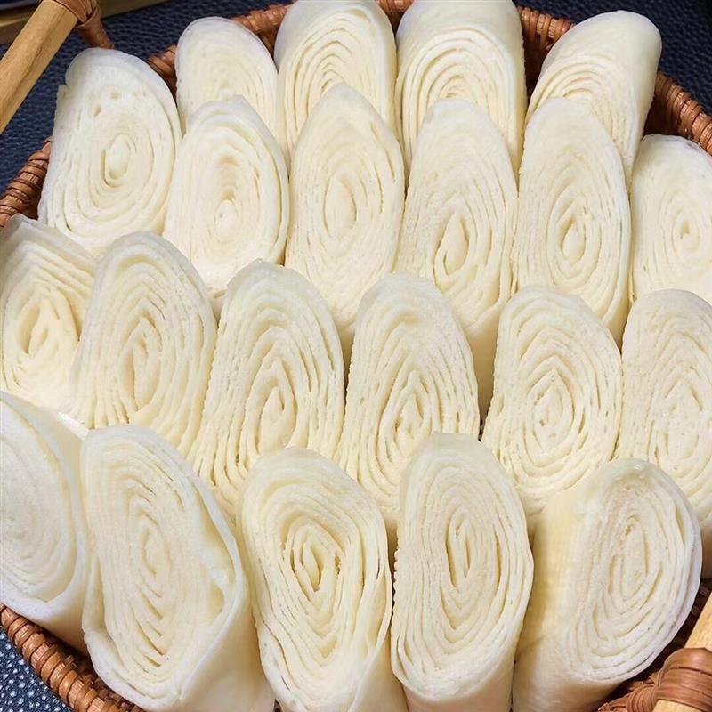 *山东千层油卷老面手工千层花卷馒头咸口春卷饼馍早餐加热即食面