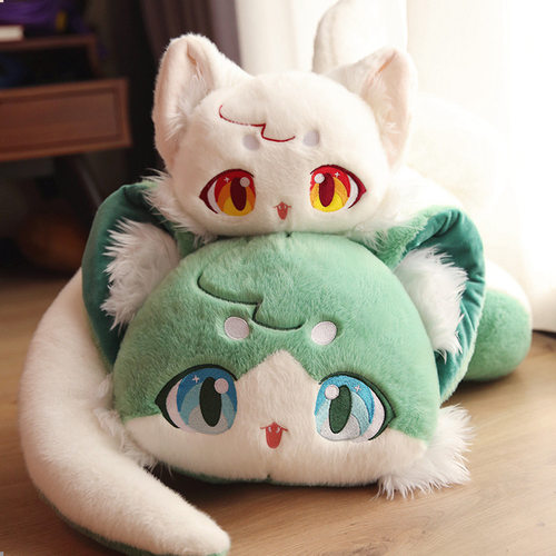抖音同款喵喵蛇玩偶青蛇毛绒玩具猫咪公仔女生睡觉抱枕娃娃礼物
