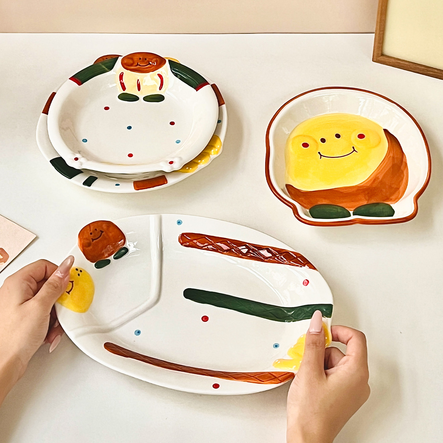 餐盘家用2026新款餐盘高级感家用特别好看的菜盘子创意餐具釉下彩,餐饮具,盘,淘宝优惠券,粉丝福利购,淘宝优惠卷