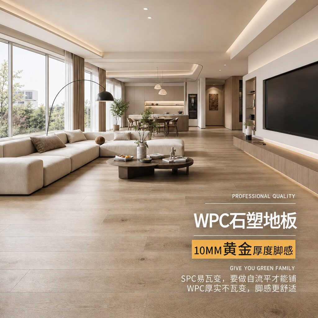 10mmWPC防水地暖锁扣地板图片