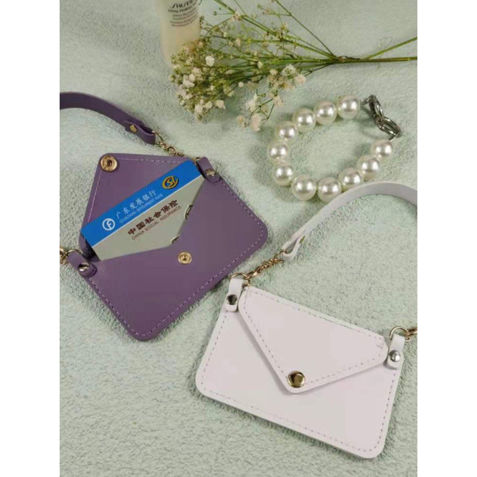 PU皮革手提袋带信封包卡片收纳包小零钱包手机卡套个性化定制LOGO