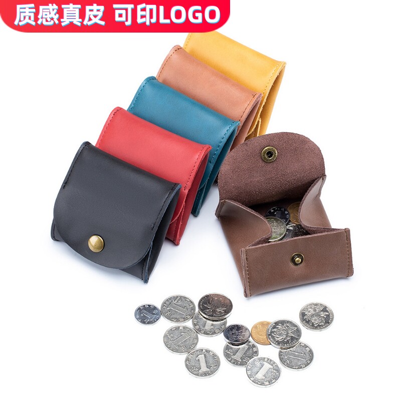 欧美硬币包牛皮真皮小钱袋小收纳银包零钱散纸包自订LOGO定制烫印