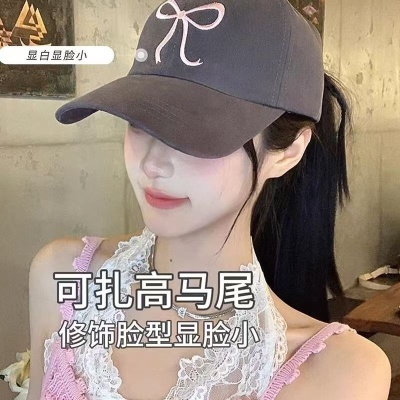 2025新款甜美蝴蝶结棒球帽女