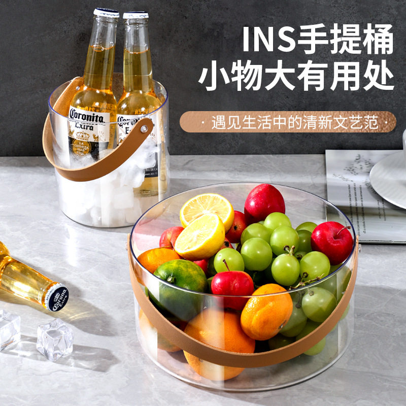 INS风透明桌面收纳桶｜多功能+