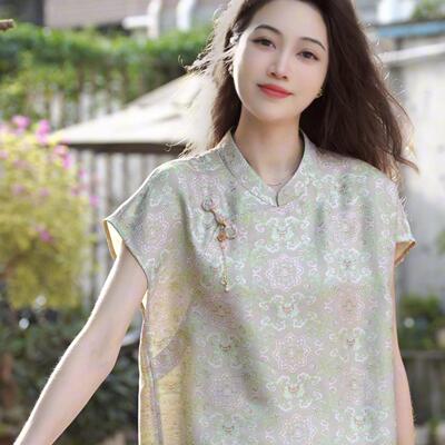 《婷婷定制》新中式时尚夏季宽松型显瘦短袖衬衫0062