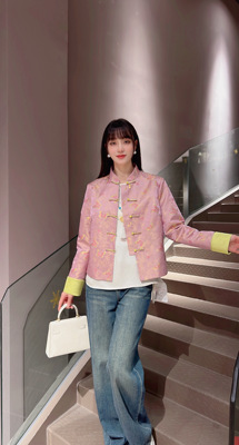 气质时尚百搭牡丹风提花新中式