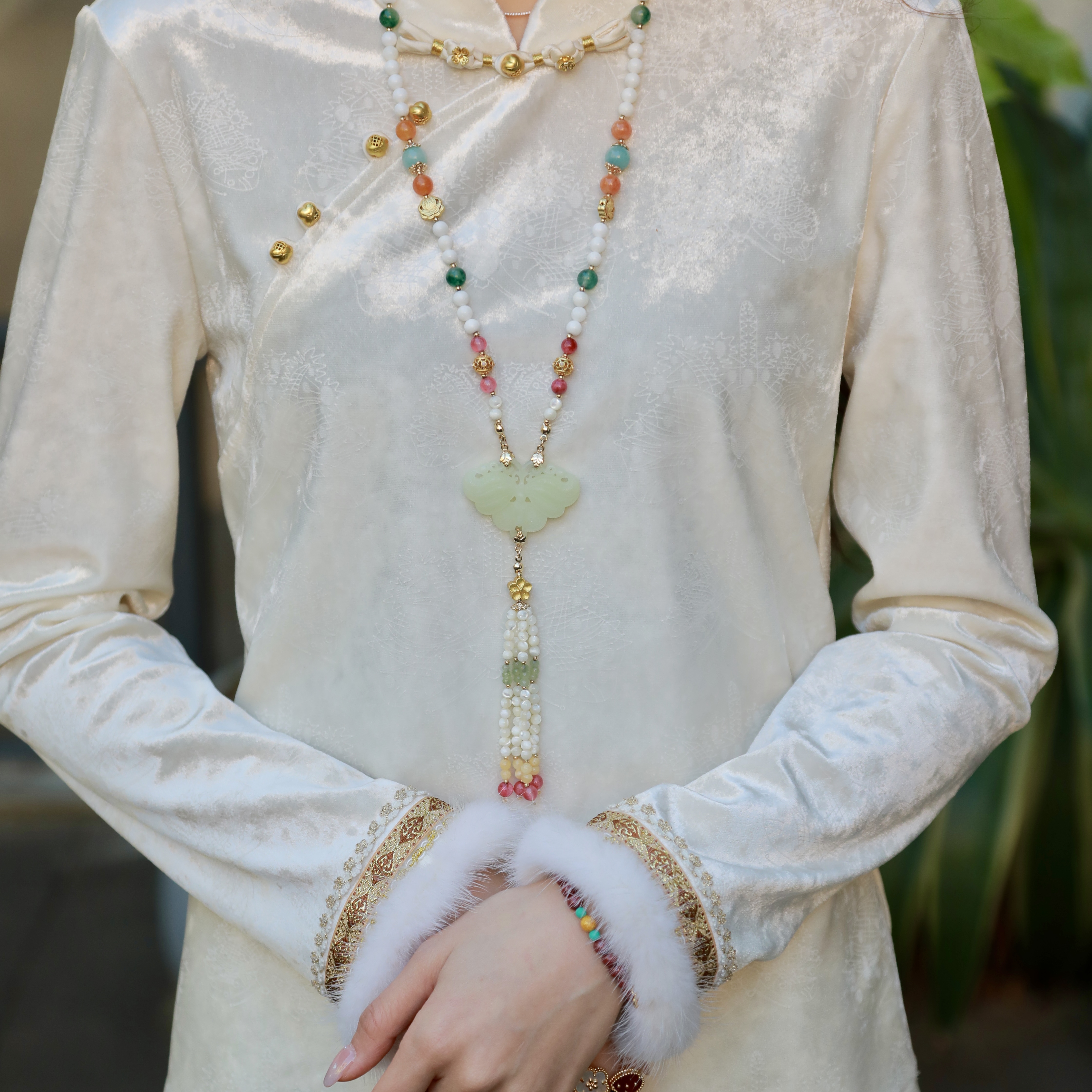 新中式时尚百搭气质国风丝绒衬衫6844