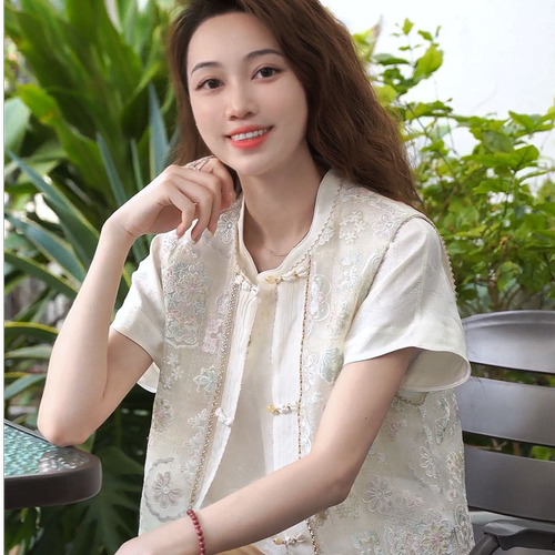 《婷婷定制》国风新中式百搭显瘦气质刺绣薄马甲0114