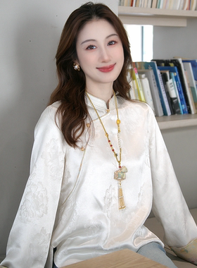 新中式时尚百搭气质国风衬衫7113