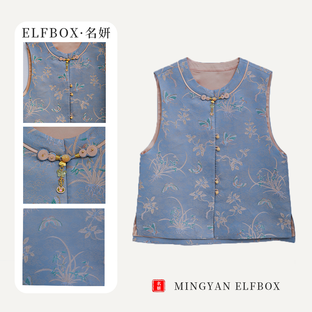 2025年秋冬款时尚中国风气质百搭重工女马甲6519