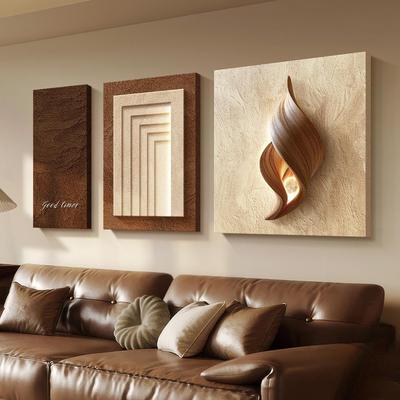 中古风抽象高级立体感客厅装饰画