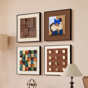 法式复古绿色餐厅装饰画饭厅餐桌边挂画高级感客厅沙发背景墙挂画