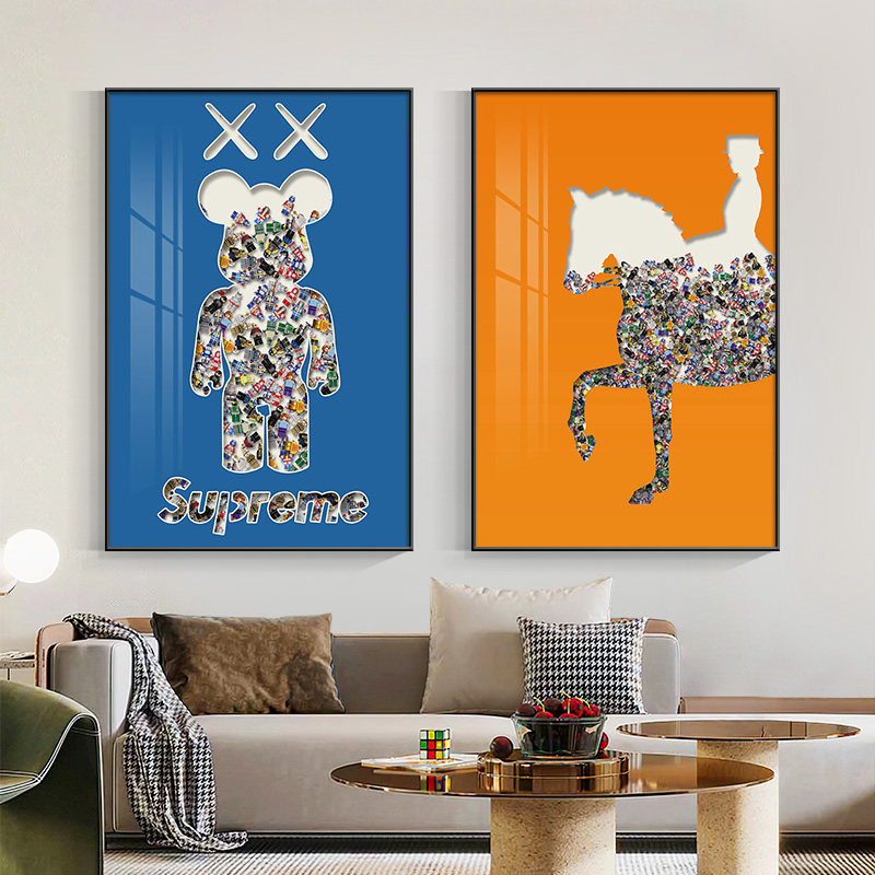 kaws潮牌暴力熊装饰画乐高米老鼠