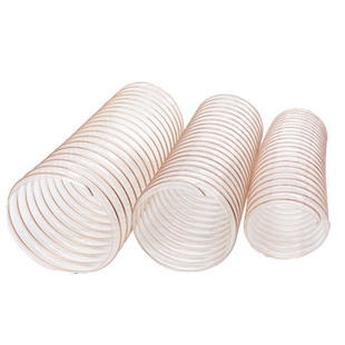 pu聚氨酯吸尘风管软管耐高温透明钢丝管木屑工业伸缩通风雕刻机管