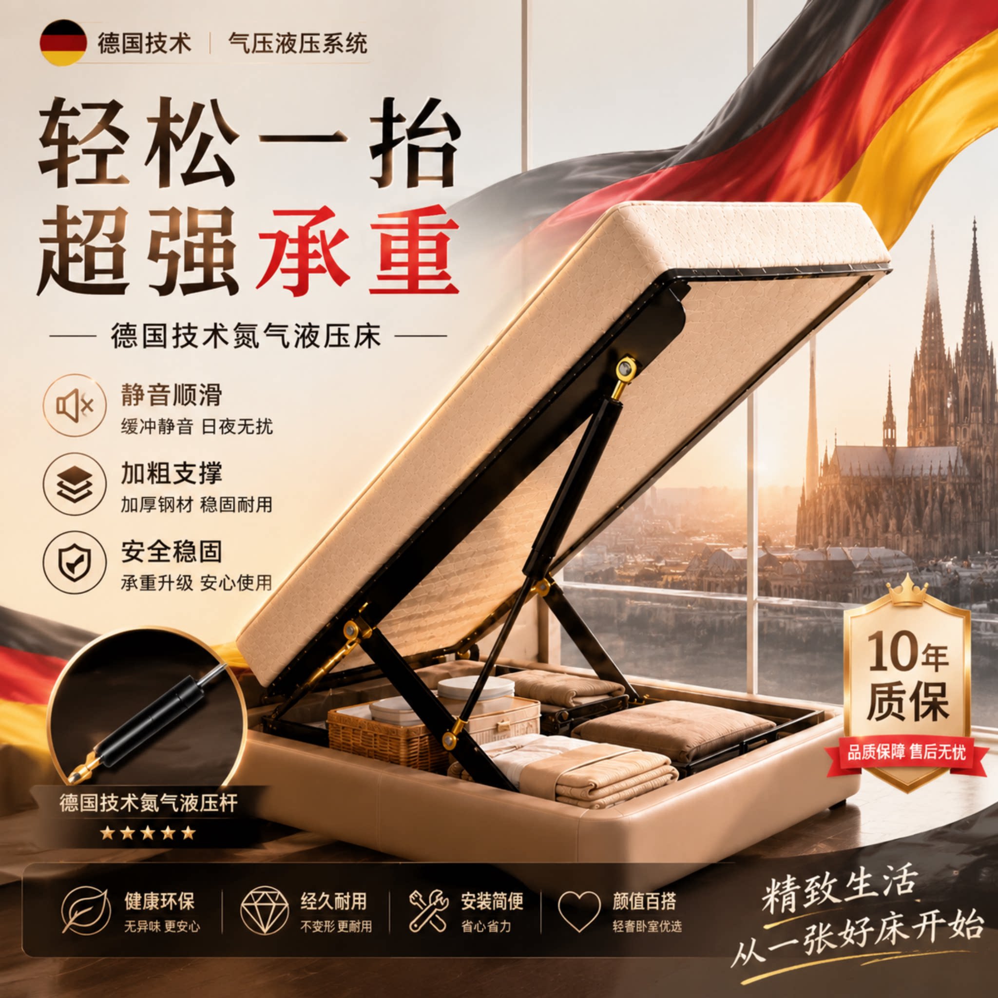 娅奴氮气液压加厚钢轴图片
