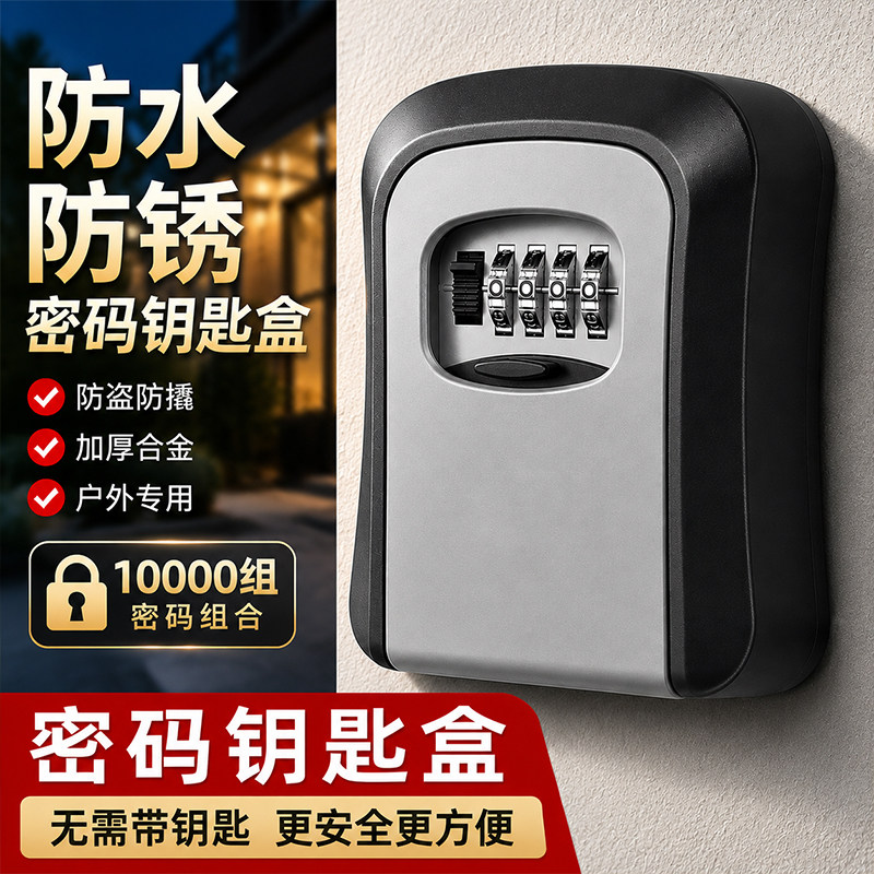 全金属密码钥匙盒临时装修钥匙箱图片