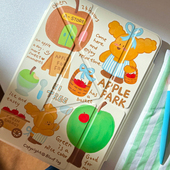 可爱小狗插画Y形三折磁吸搭扣可拆分全包平板iPad苹果保护壳透明亚克力款 BLUUF 元 气果园 TAG新款 原创设计