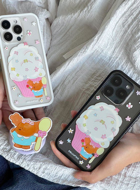 BLUUF TAG原创新款插画【云朵蛋糕】可爱小狗ins少女风新壳体手机壳适用苹果iPhone系列15/16promax