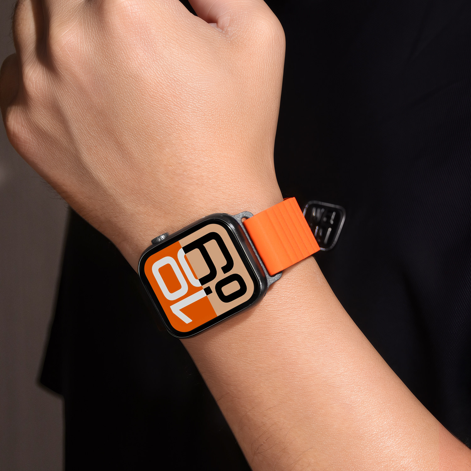 适用于苹果手表s11磁吸硅胶applewatchultra表带运动回环新款iwatch10/9/8/7/6se双色高级腕带46/45/49mm男女