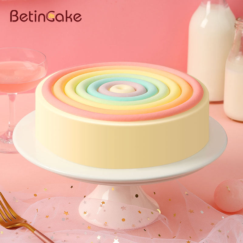 彩虹蛋糕生日慕斯动物奶油上海北京杭州深圳成都杭州同城配送全国