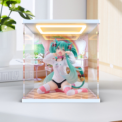 适用TAiTODesktopCute初音未来MIKU猫耳短袖衣睡衣景品灯光收纳盒