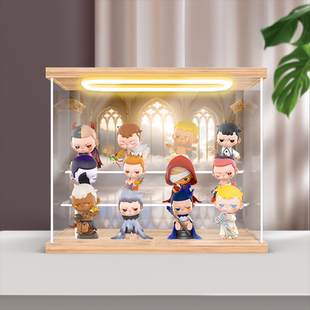 适用POPMART泡泡玛特 KUBO天使之诗系列手办盲盒潮玩灯光收纳盒