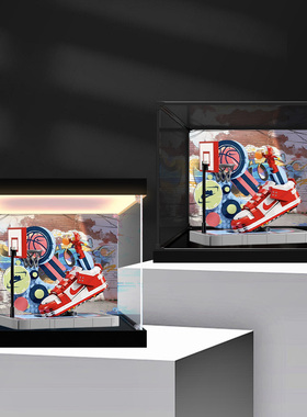 亚克力展示盒适用乐高43021街球玩家 Dunk透明防尘手办收纳盒