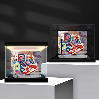 亚克力展示盒适用乐高43021街球玩家 Dunk透明防尘手办收纳盒