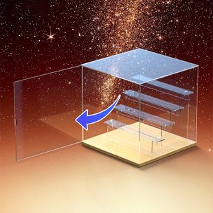 乐高模型立牌摆放透明架盲盒收纳展示架泡泡玛特公仔收纳防尘罩子