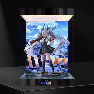 适用于 WING 蔚蓝档案 银镜伊织 手办高清防尘罩亚克力灯光展示盒