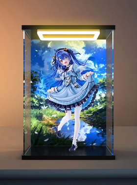 适用FNEX 虚拟主播-彩虹社 天宫心 亚克力主题背景灯光防尘收纳盒