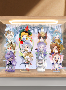 贝格宝适用泡泡玛特 CHAKA琉光曲系列手办盲盒灯光收纳盒防尘罩