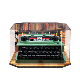 适用乐高21327复古打字机积木模型亚克力展示盒防尘罩手办收纳盒