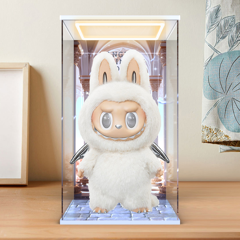 适用泡泡玛特 ZIMOMO天使ANGEL IN CLOUDS搪胶公仔回型灯收纳盒