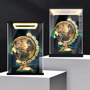 贝格宝适用JAKI佳奇中国积木航行者破晓地球仪摆件模型收纳盒