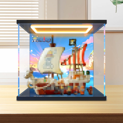 回灯收纳盒适用乐高75639航海王前进梅利号海贼船积木模型防尘