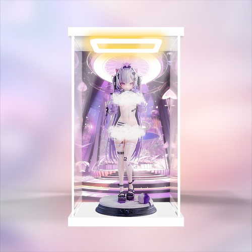 回灯收纳盒适用Kiwi Toys 舒比 猫耳 手办桌面摆件亚克力主题背景