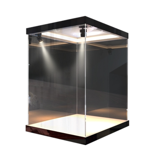 适用乐高玩具模型高达手办防尘展示盒可定制亚克力加高灯光收纳盒