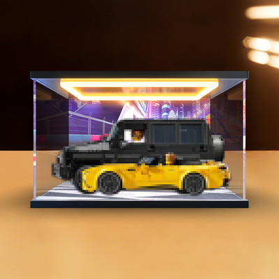 适用76924梅赛德斯AMG积木模型手办灯箱款亚克力高透明收纳展示盒