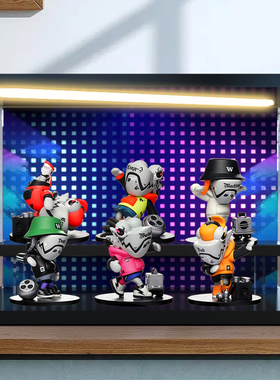 WASATOY 变色龙街舞盲盒场景展示盒潮玩手办防尘摆件玩具收纳盒